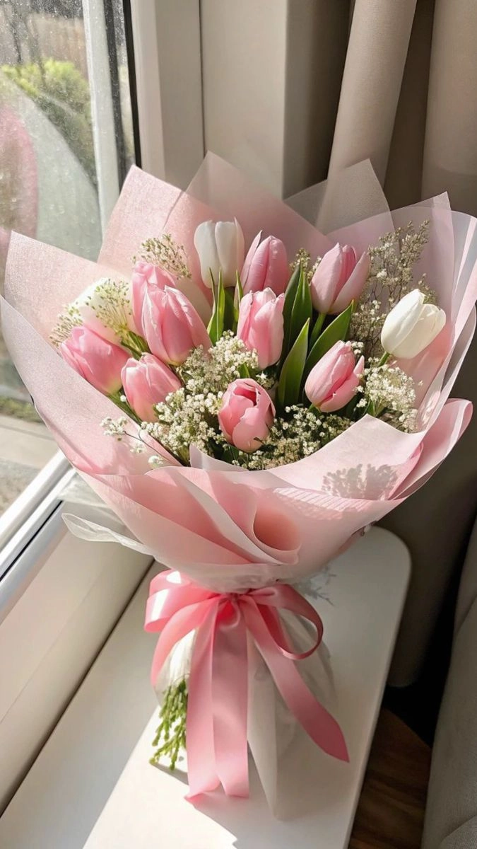 Pastel Tulip Elegance Bouquet