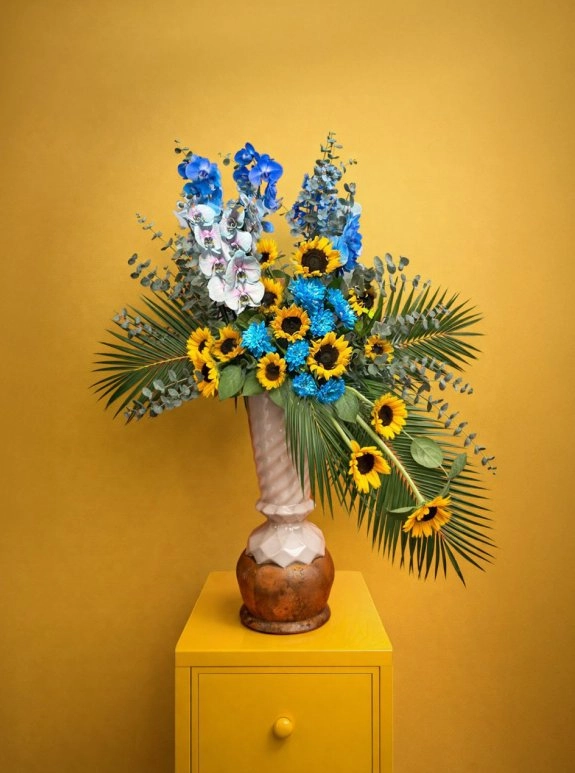 Luxe Orchid & Sunflower Arrangement